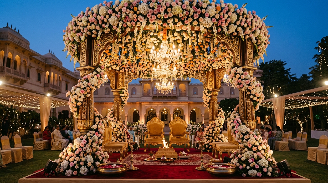 Botanical Sculptures & Mandap Architecture